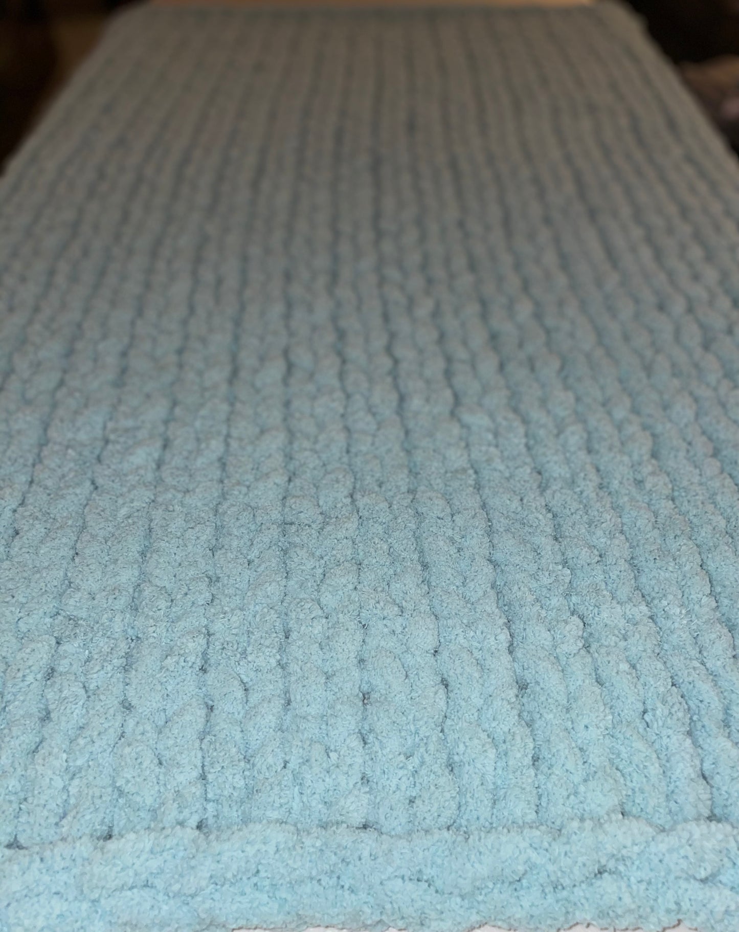 Chunky Knit Blanket-Spa Blue