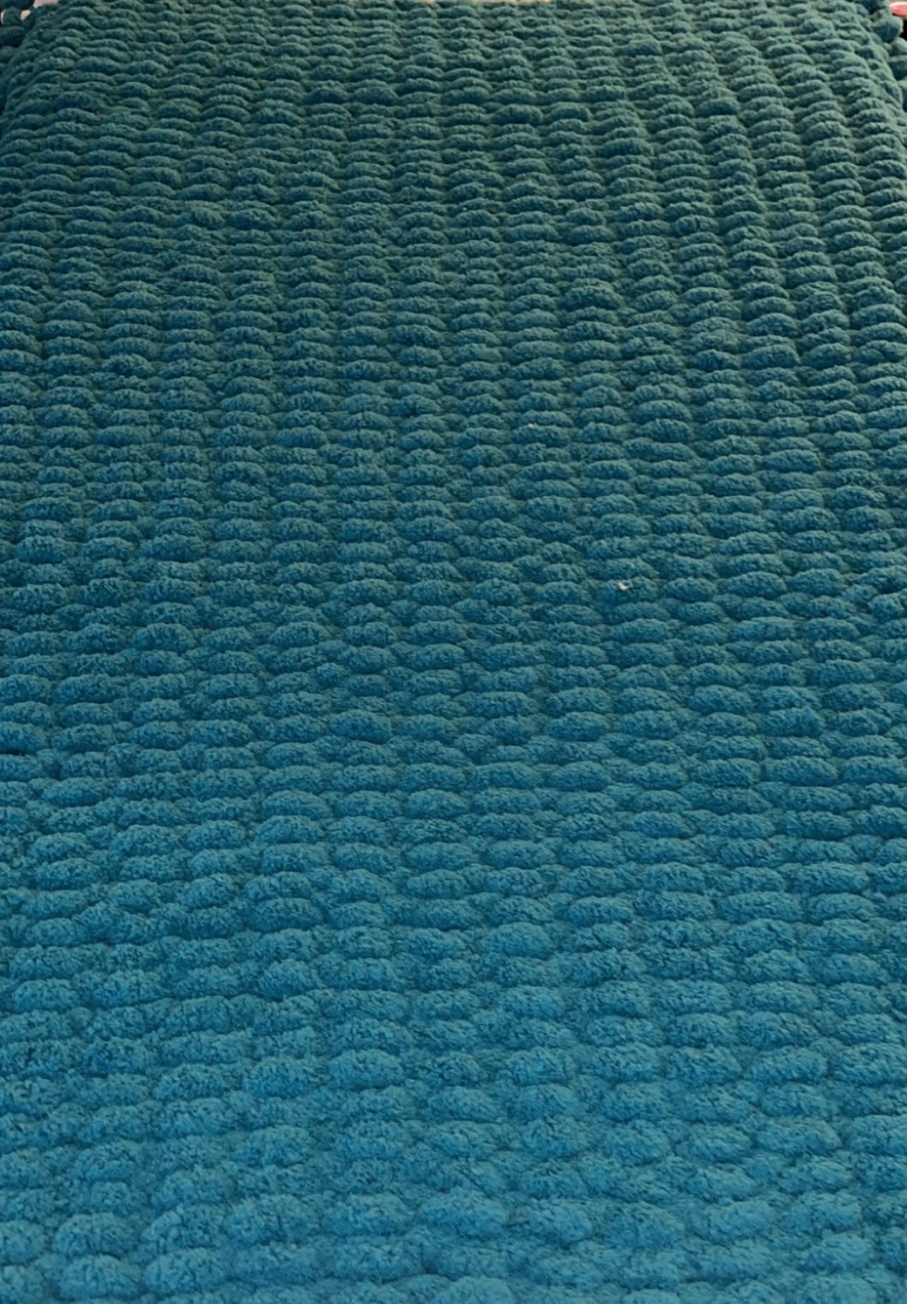 Chunky Knit Blanket-Teal